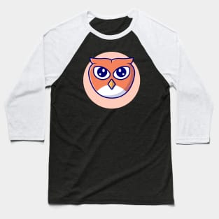 Cute Owl Cartoon Vector Icon Illustration (2) Baseball T-Shirt